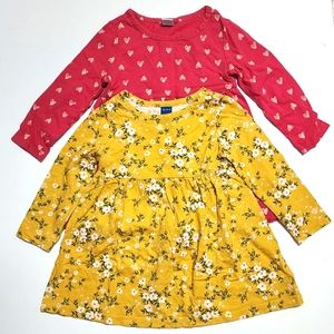 Old Navy Baby Girl 18-24M Long Sleeve Cotton Dress 2PC bundle